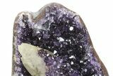 Deep Purple Amethyst Geode with Large Calcite Crystal - Uruguay #236947-4